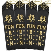 RibbonsNow Fun Run Ribbons - 300 Ribbons with Card & String Black with Gold Print