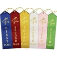 thumbnail image 1 of RibbonsNow Horse Show Ribbons 1st - 6th Place - 72 Total Ribbons - 12 Each Place with Card & String, 1 of 7