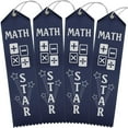 thumbnail image 1 of RibbonsNow Math Star Award Ribbons - 100 Navy Blue Ribbons with Card & String, 1 of 2