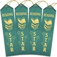 thumbnail image 1 of RibbonsNow Reading Star Ribbons - 100 Teal Ribbons with Card & String, 1 of 2