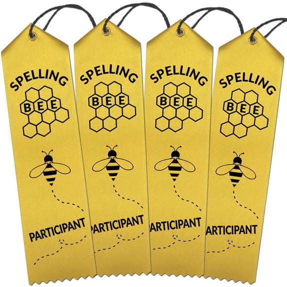 RibbonsNow Spelling Bee Participant Ribbons - 100 Yellow Ribbons with ...