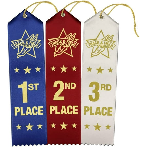 RibbonsNow Track & Field Ribbons 1st - 2nd - 3rd Place with Card ...
