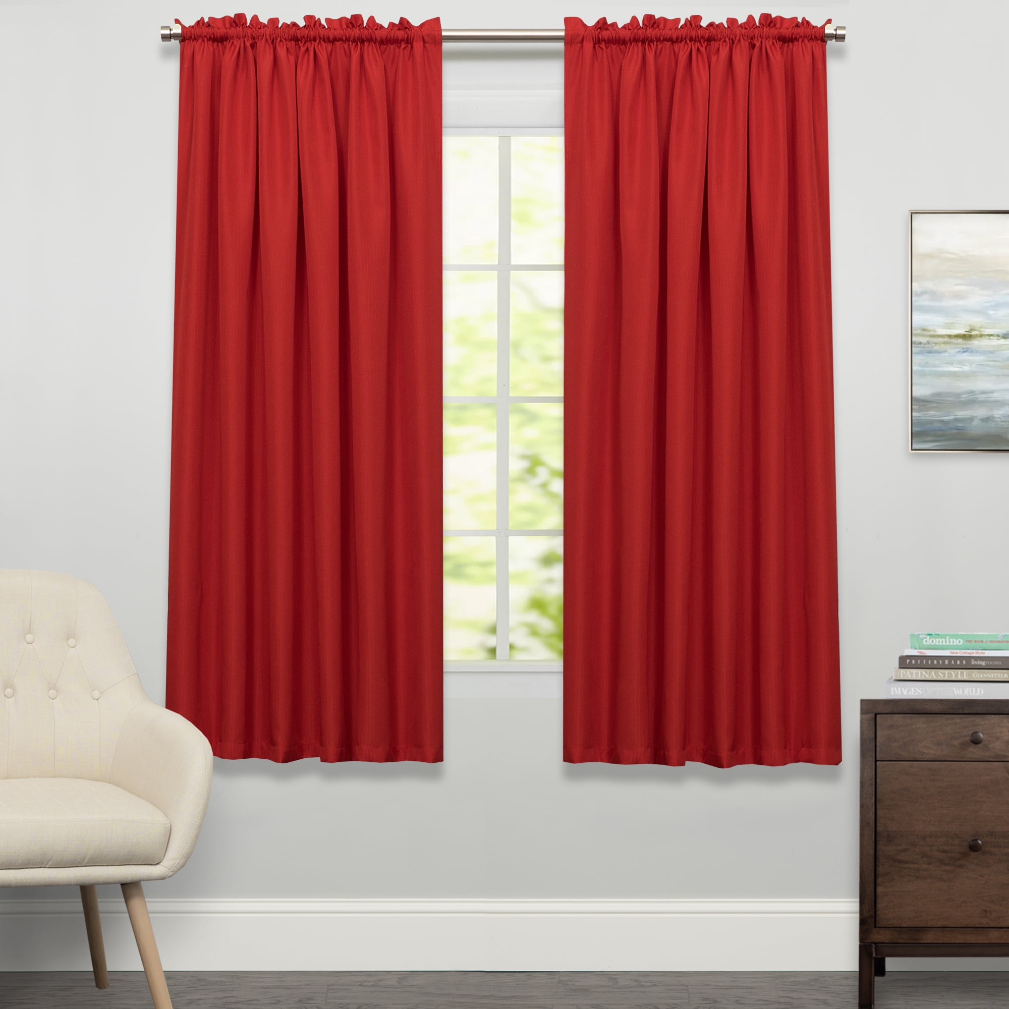 Ribcord Tailored Window Curtain Single Panel 63"x54"