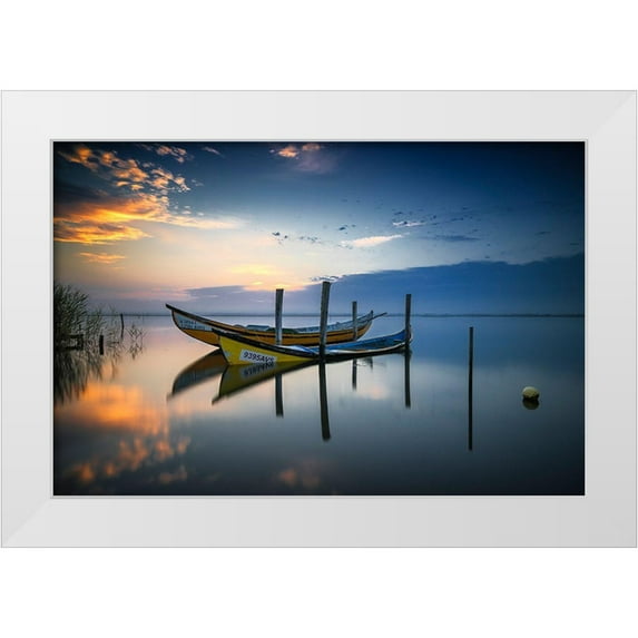 Ribeiro, Rui 24x17 White Modern Wood Framed Museum Art Print Titled - The Boats