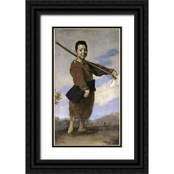Ribera, Jusepe de 20x32 Black Ornate Wood Framed with Double Matting Museum Art Print Titled - Club-Footed Boy