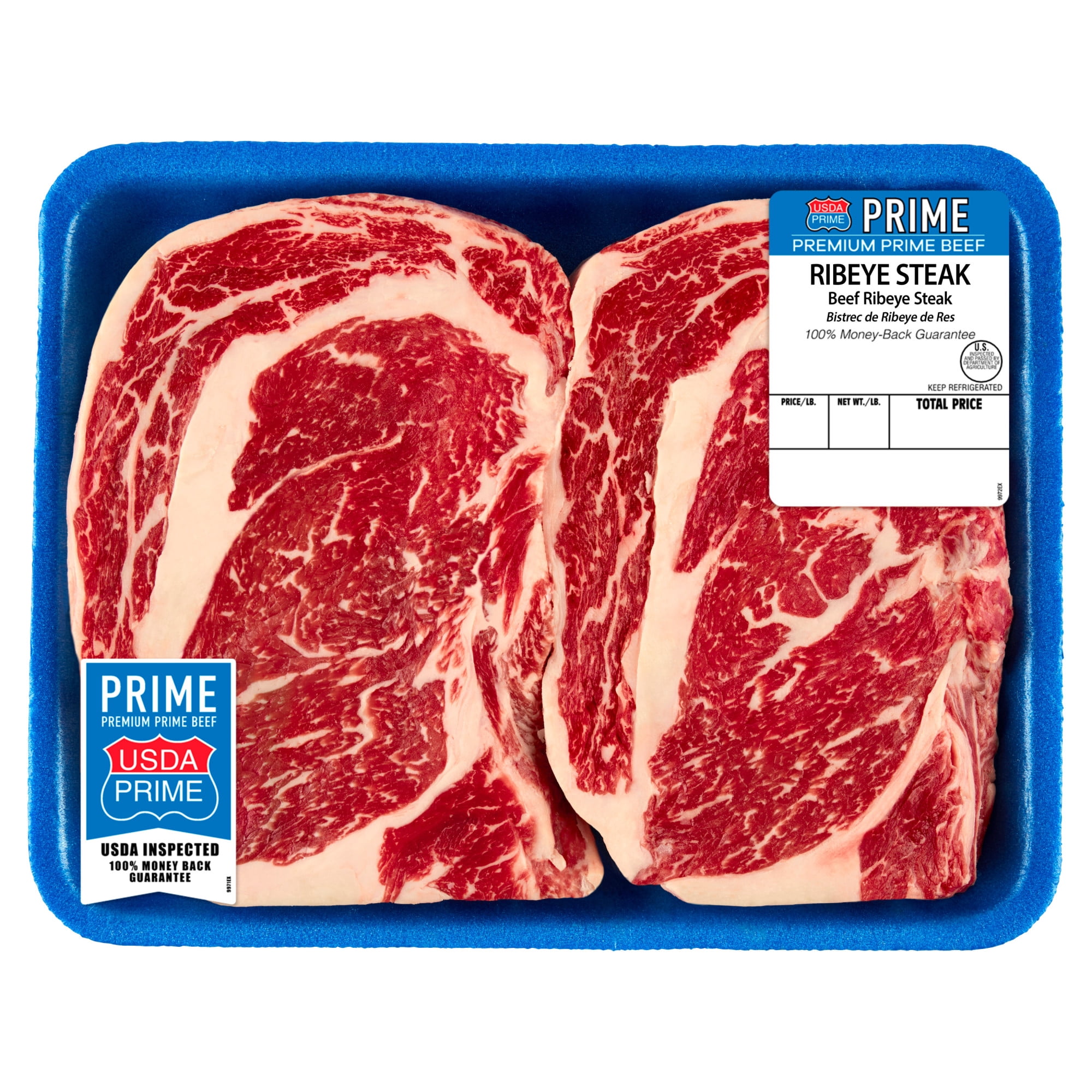 Ribeye Steak, Prime Beef, 2 Per Tray, 1.45 - 2.5 lb