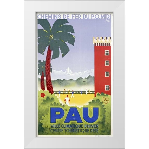 Riblo 13x18 White Modern Wood Framed Museum Art Print Titled - Pau