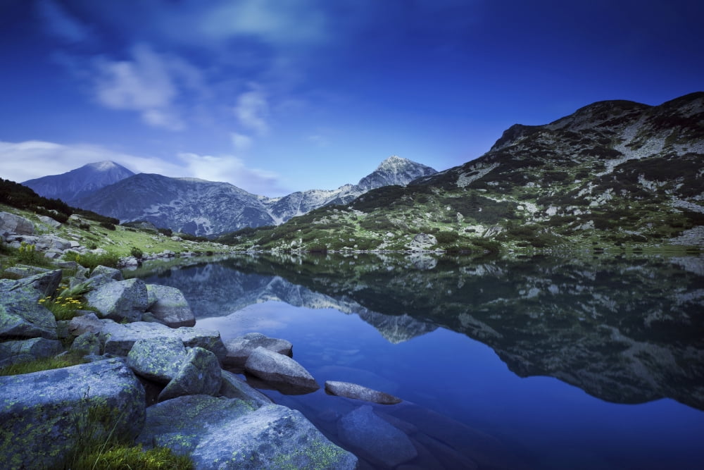 Ribno Banderishko Lake in Pirin National Park Bansko Bulgaria Canvas Art - Evgeny KuklevStocktrek Images (18 x 12)