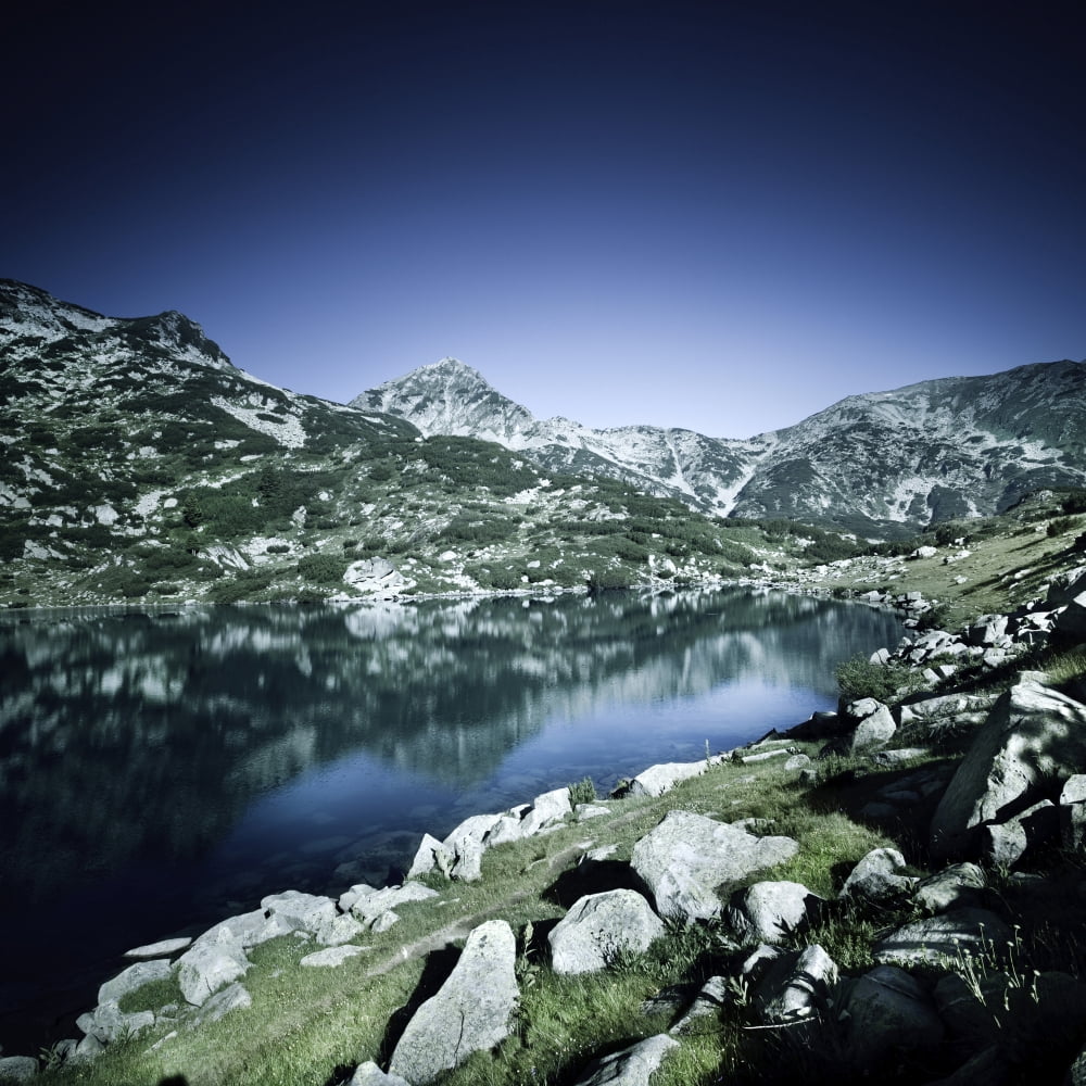 Ribno Banderishko Lake in Pirin National Park Bansko Bulgaria Canvas Art - Evgeny KuklevStocktrek Images (29 x 29)