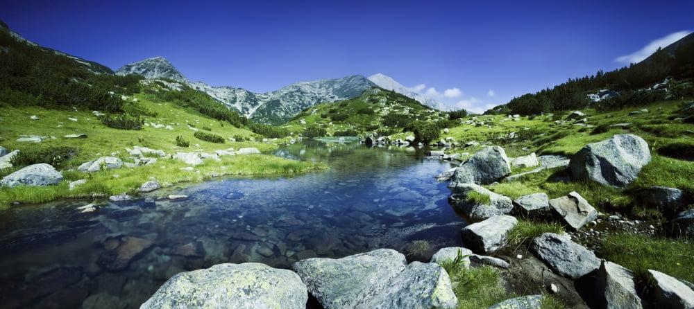 Ribno Banderishko River in Pirin National Park Bulgaria Canvas Art - Evgeny KuklevStocktrek Images (21 x 10)