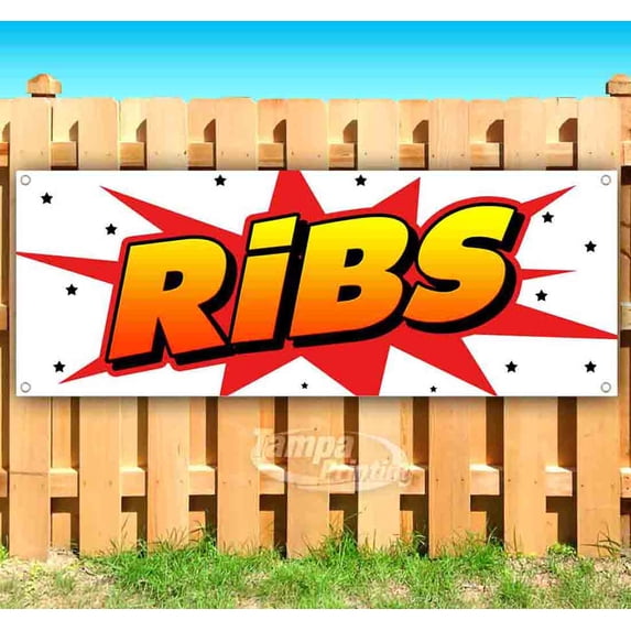 Ribs 13 oz Vinyl Banner With Metal Grommets