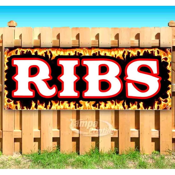 Ribs 13 oz Vinyl Banner With Metal Grommets