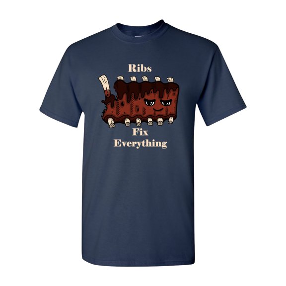Ribs Fix Everything Adult DT T-Shirts Tee