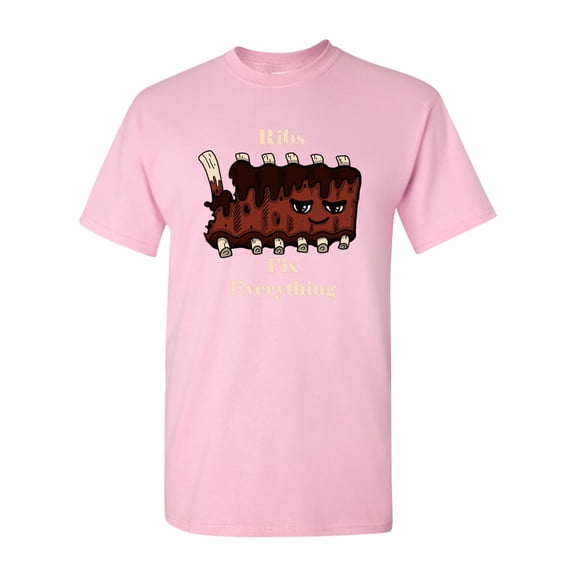 Ribs Fix Everything Adult DT T-Shirts Tee