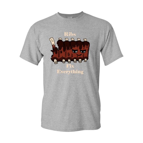 Ribs Fix Everything Adult DT T-Shirts Tee