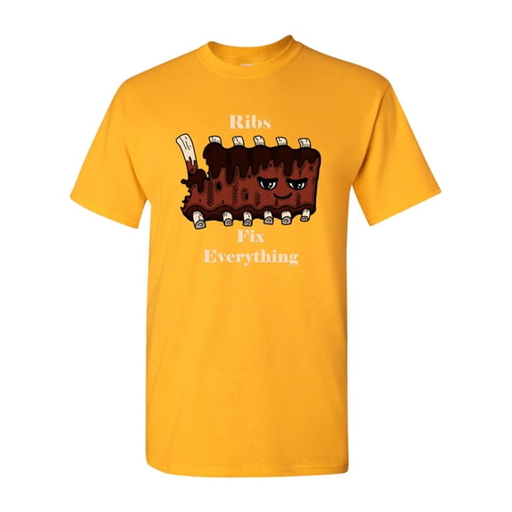 Ribs Fix Everything Adult DT T-Shirts Tee