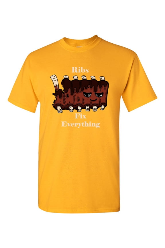 Ribs Fix Everything Adult DT T-Shirts Tee