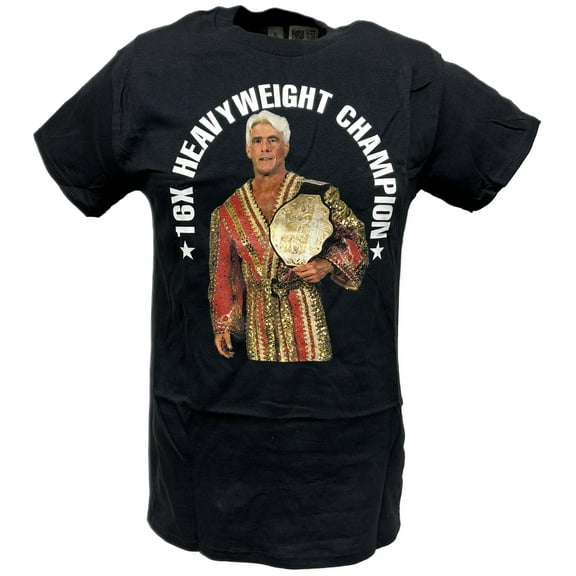 Ric Flair 16 Time Heavweight Champion Mens Black T-shirt S