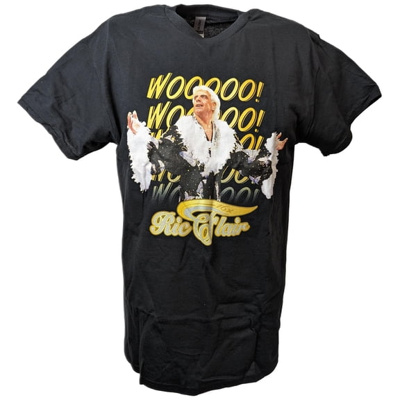 Ric Flair 16x Wooooo WWE Mens Black T-shirt L