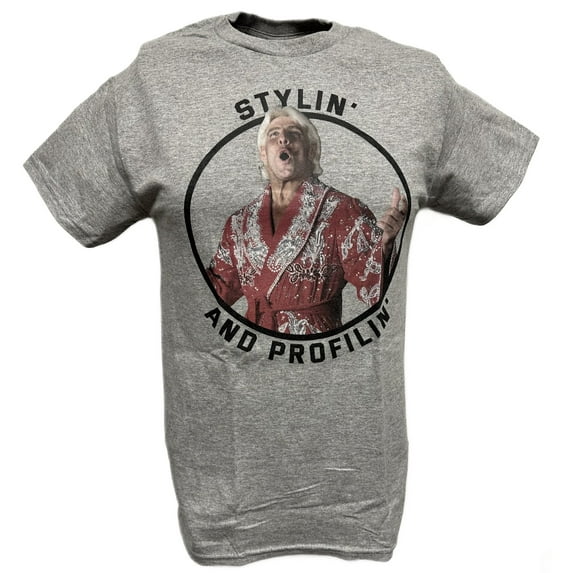 Ric Flair Gray Stylin and Profilin WWE Mens T-shirt 3XL