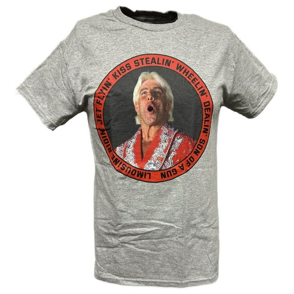 Ric Flair Limousine Ridin Jet Flyin WWE Mens Gray T-shirt 5XL