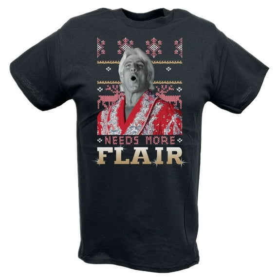 Ric Flair Needs More Christmas Flair Mens Black T-shirt XXL