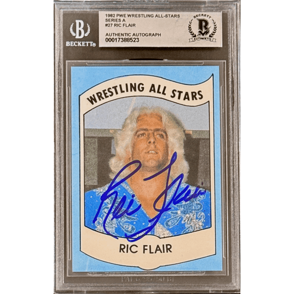 Ric Flair Signed 1982 PWE Wrestling All Stars Series A Card #27 Beckett 17388523