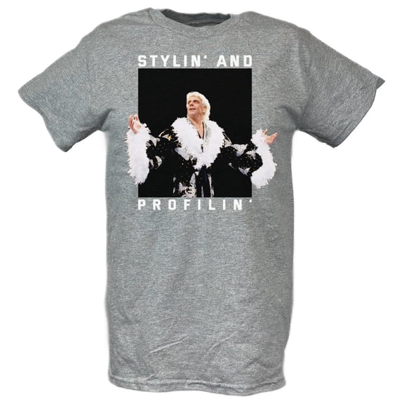 Ric Flair Stylin and Profilin WWE Mens Grey T-shirt S