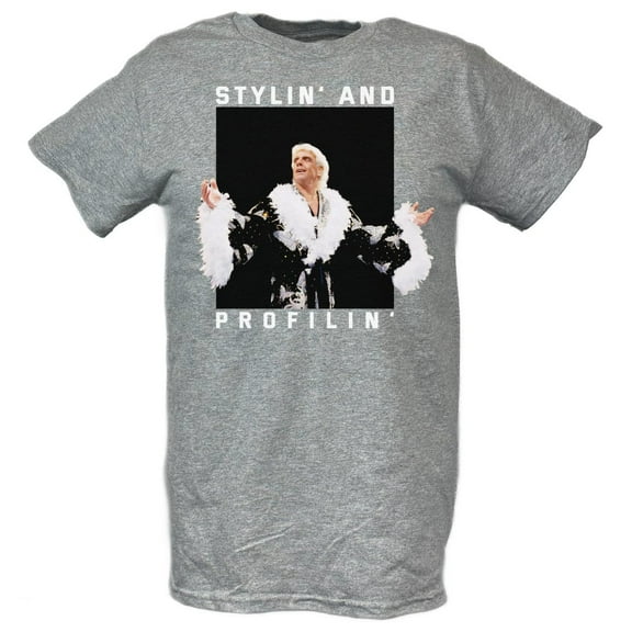 Ric Flair Stylin and Profilin WWE Mens Grey T-shirt XXL