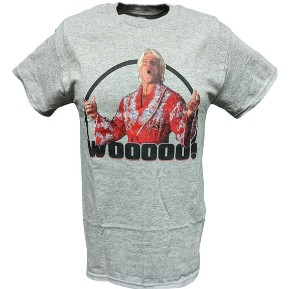 Ric Flair Wooooo WWE Mens Gray T-shirt M