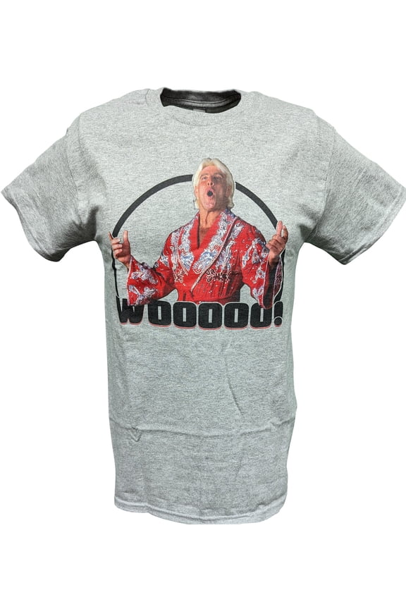 Ric Flair Wooooo WWE Mens Gray T-shirt S