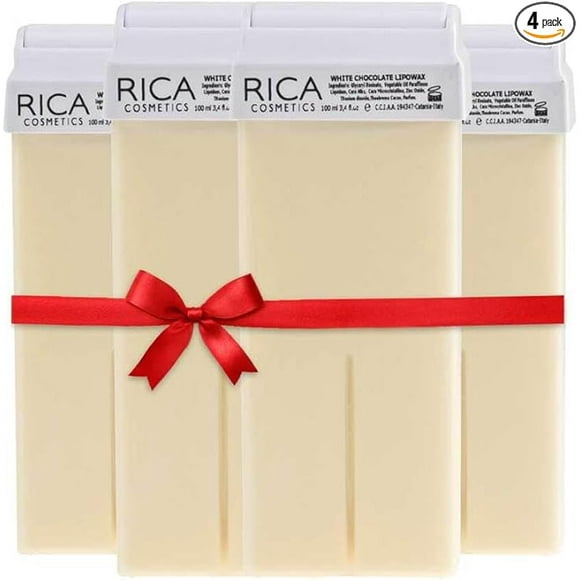 Rica Wax White Chocolate Roll-On Wax Kit (Set of 4 Refill Wax) 100 ML - Made in Italy