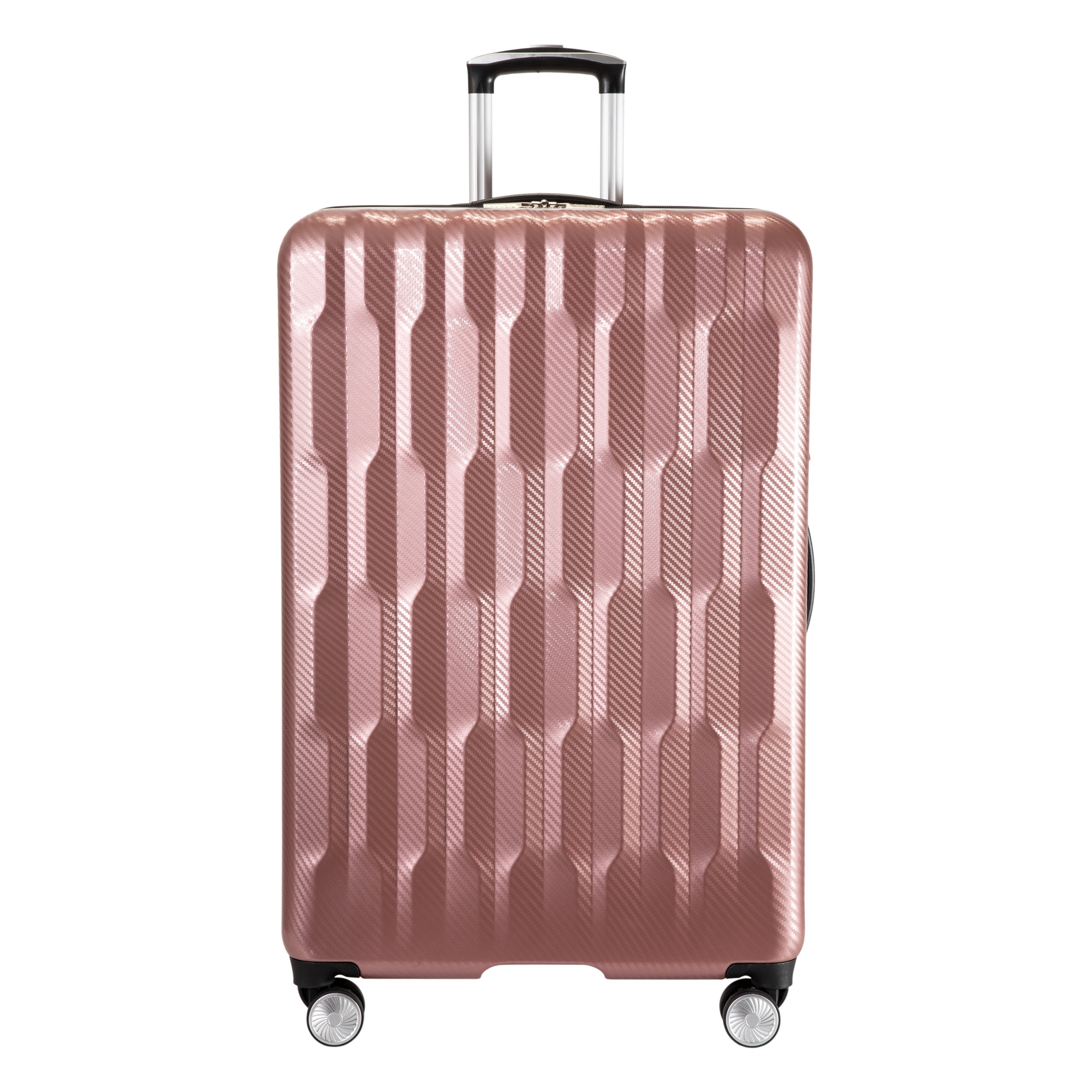 Ricardo Beverly Hills Anchor Bay Hardside 29" Expandable Checked Spinner Luggage, Rose Gold