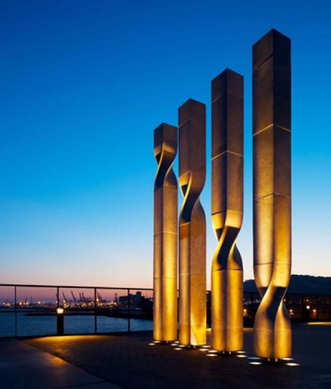 Ricardo Bofill sculptures at a hotel W Barcelona Barcelona Catalonia Spain Canvas Art - Panoramic Images (31 x 36)
