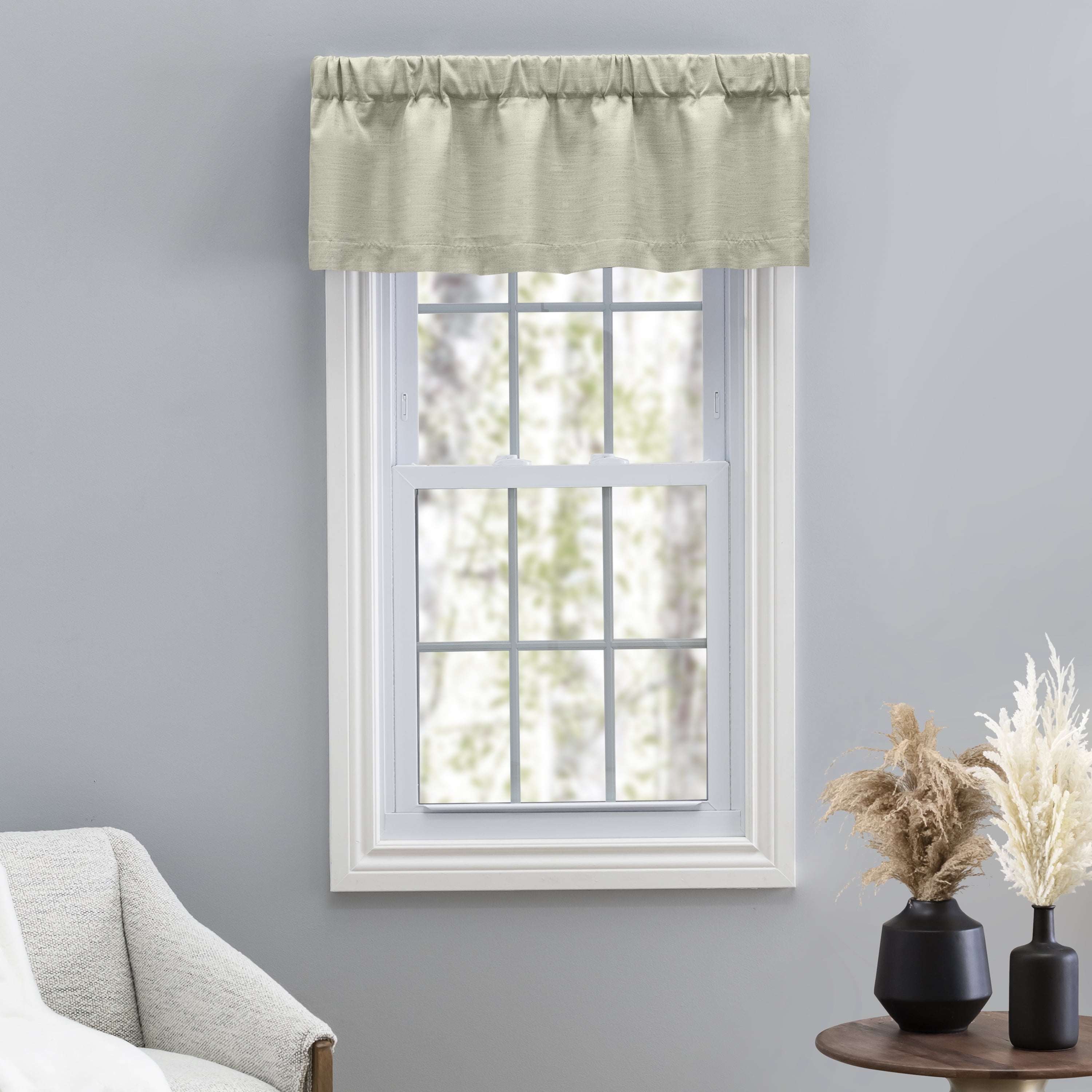 Sage Green Polyester Lined Rod Pocket Valance
