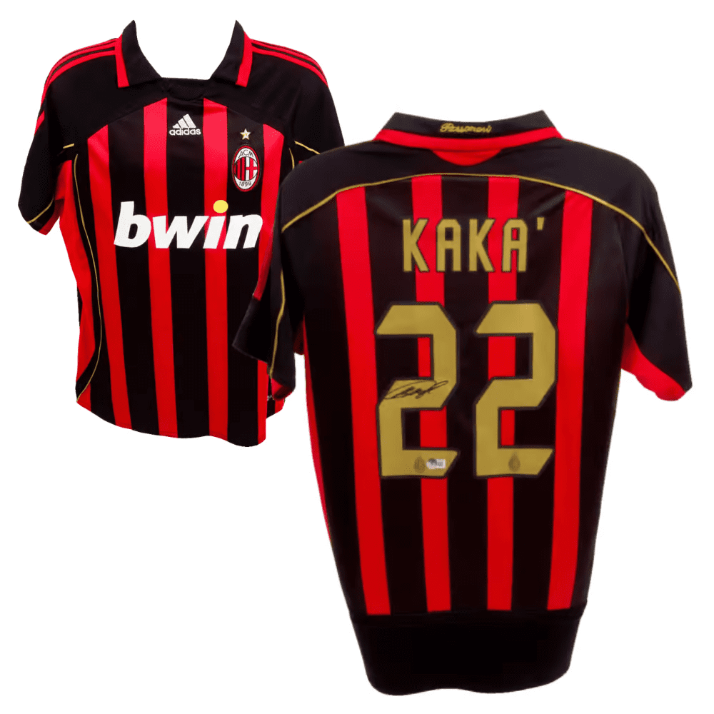 MVPS.COM Ricardo Kaka Signed AC Milan Home Soccer Jersey #22 India