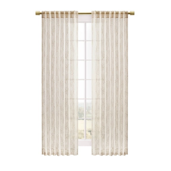 Ricardo Sheer Leaf Rod Pocket With Back Tab Panel