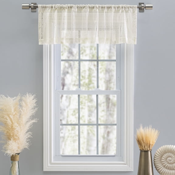 Ricardo Stripe Lace Rod Pocket Valance