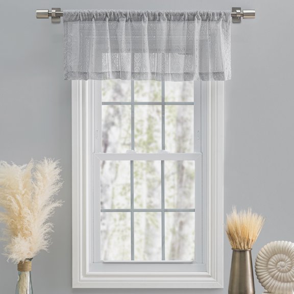 Ricardo Stripe Lace Rod Pocket Valance