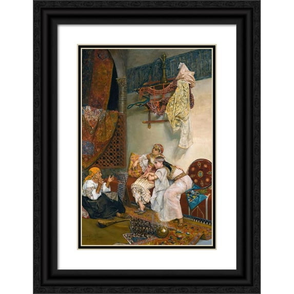 Ricardo Villegas Cordero 11x14 Black Ornate Wood Framed Double Matted Museum Art Print Titled: The Storyteller (1881)