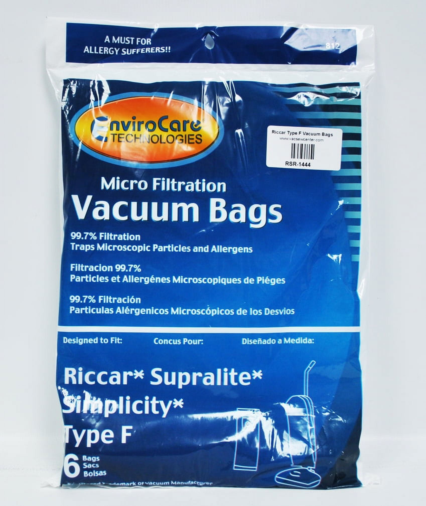 Riccar, Simplicity Type F Vacuum Cleaner Bags