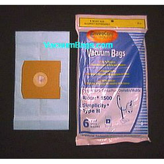 Riccar Simplicity Type H - S5 C17/C18 EnviroCare Vacuum Cleaner Bags / 6 Pack - Generic w/Dust Seal