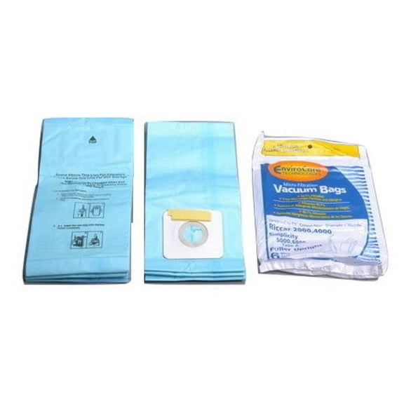Riccar & simplicity Upright Vacuum Type A Bags 6 Pk Part 845