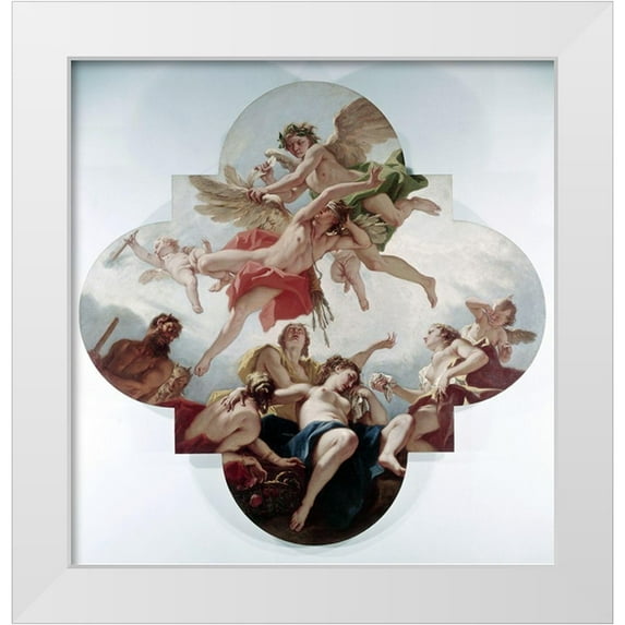 Ricci, Sebastiano 15x15 White Modern Wood Framed Museum Art Print Titled - Taming of Cupid (Love Punished)