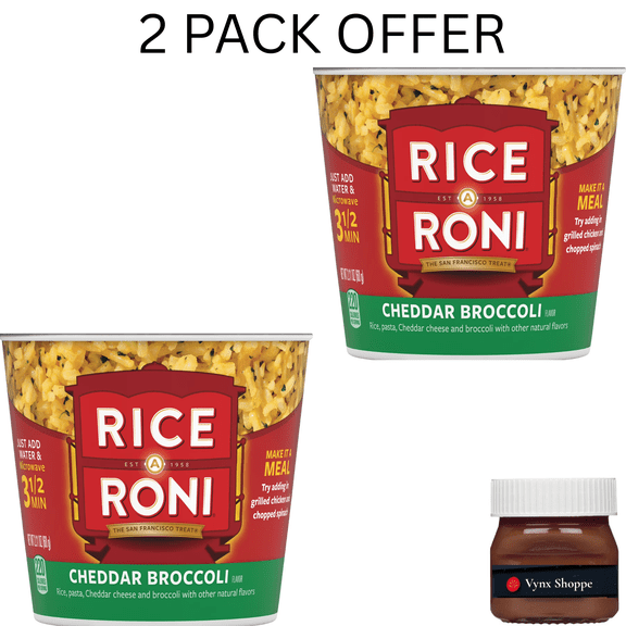 Rice-A-Roni, Cheddar Broccoli Rice, 2.11 oz Cup, Quick Cook Microwave Cup