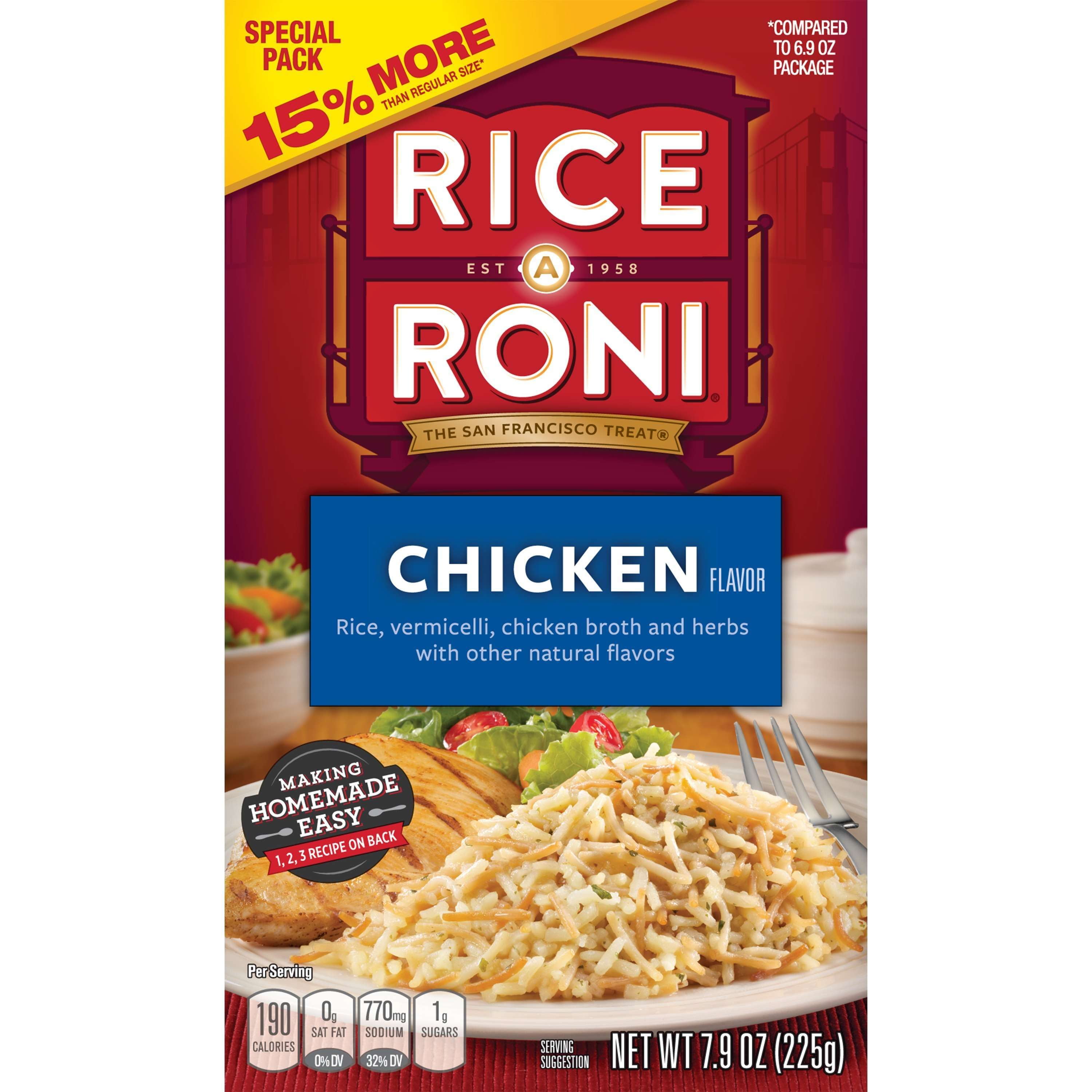Rice-A-Roni Chicken Flavor Packaged Meal, 6.9 oz Box