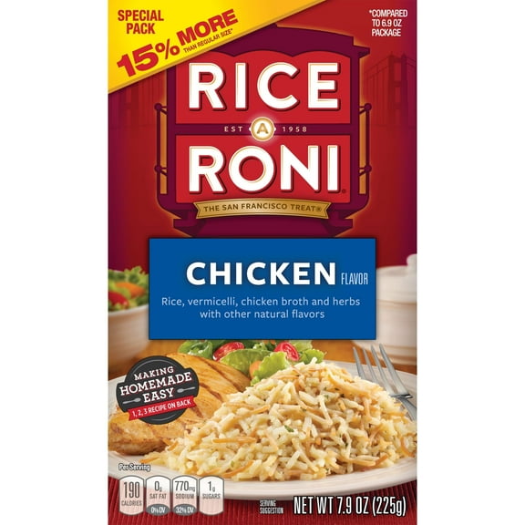 Rice-A-Roni Chicken Flavor Packaged Meal, 6.9 oz Box