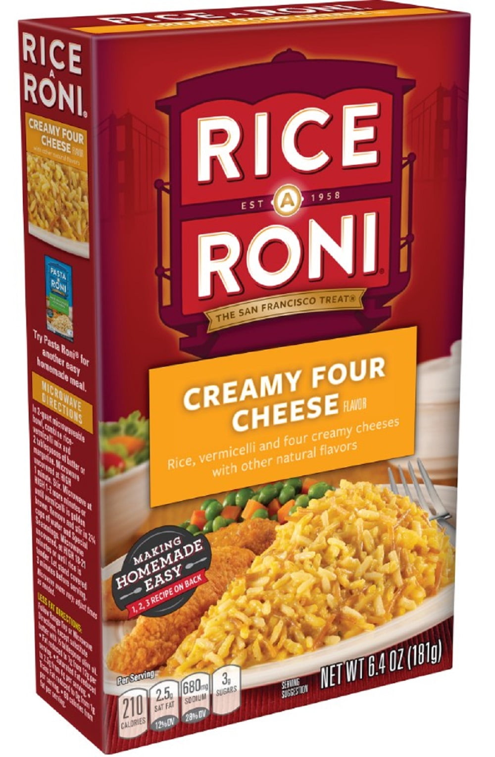 Rice-A-Roni, Creamy Four Cheese, 6.4 oz (Pack of 10)