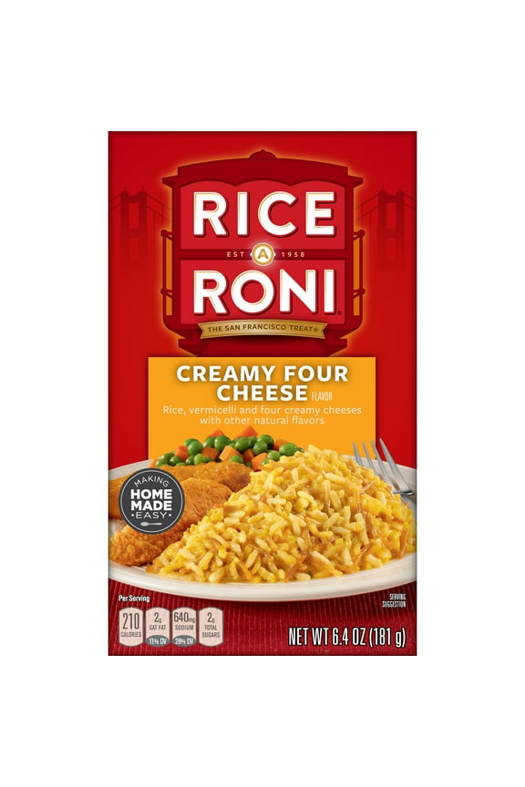 Creamy Four Cheese Rice & Vermicelli Mix, 6.4 oz Cardboard Regular Box