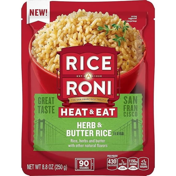 Packet Rice Mixes Rice-A-Roni Heat Eat Rice Herb Butter Packet, 8.8 Ounce - Walmart.com